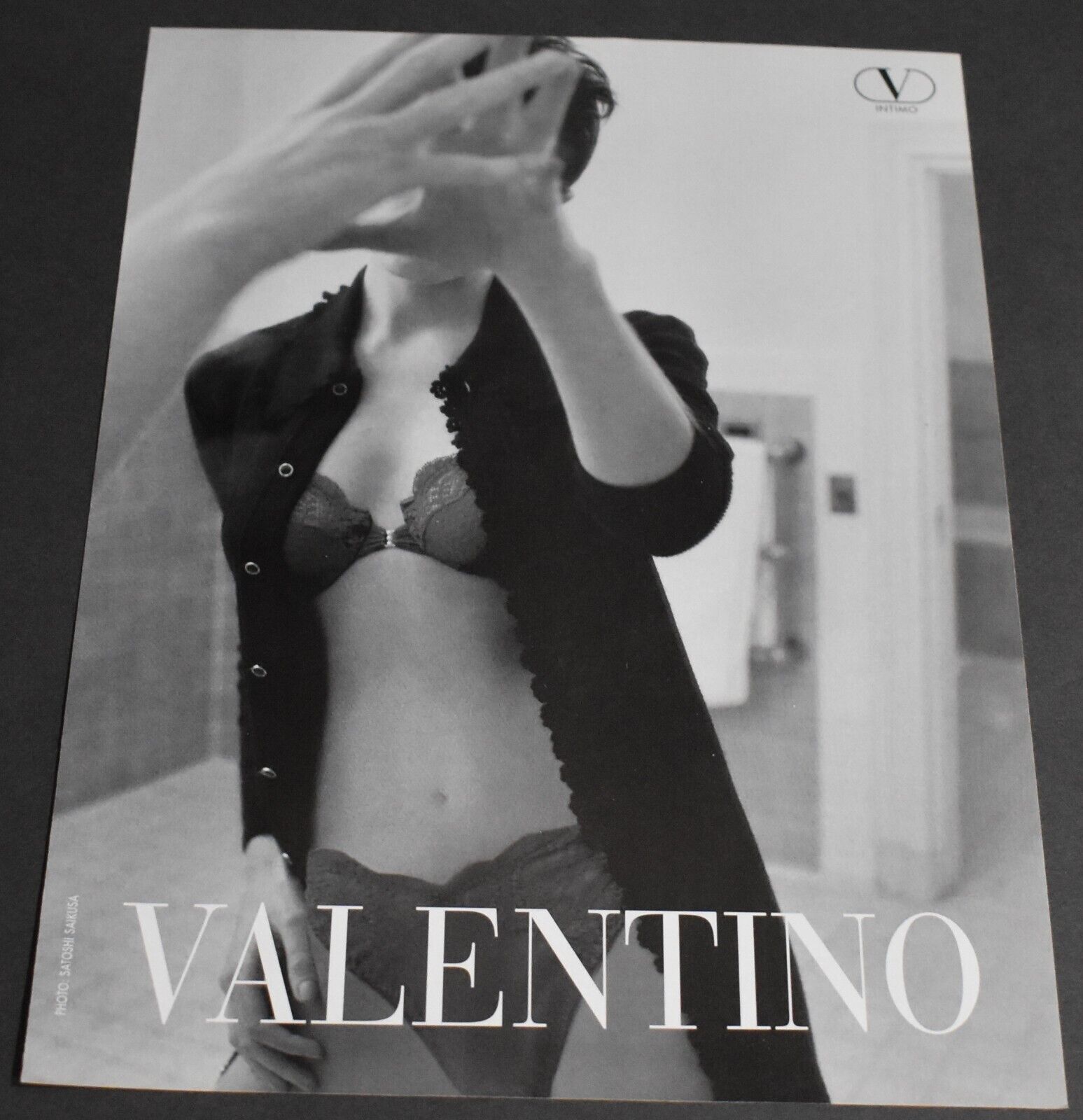 1996 Print Ad Valentino Lingerie V Intimo Lady Beauty Art Fashion Style Bra sexy