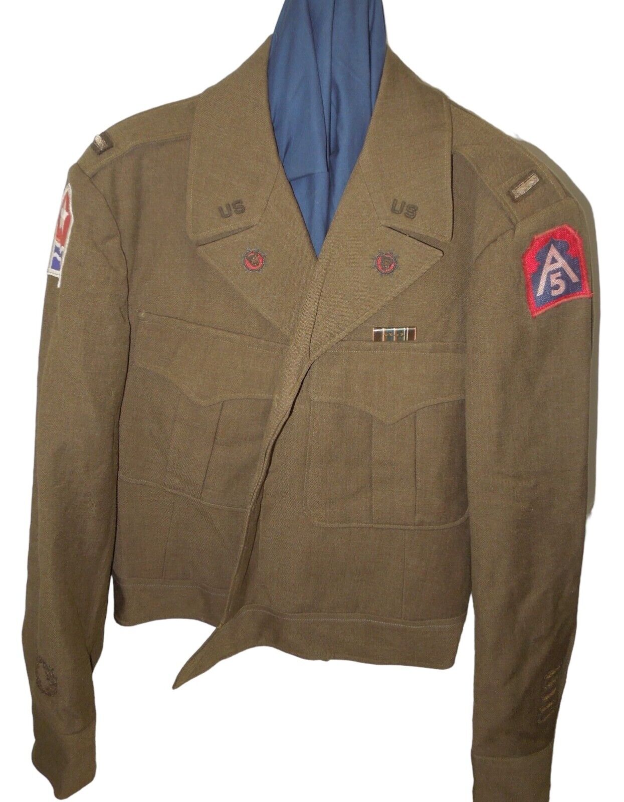STUNNING WWII US Army Italian Made Patches Bullion Officer Ike Uniform Jacket 42