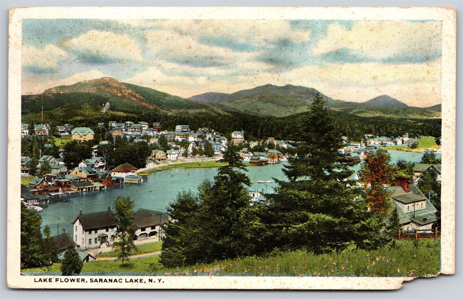 Postcard Lake Flower, Saranac Lake NY *AS-IS* B139