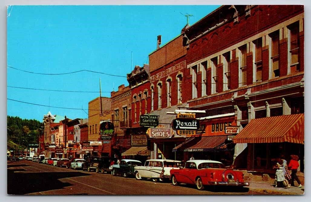 Deadwood South Dakota Main Street Scene Postcard 