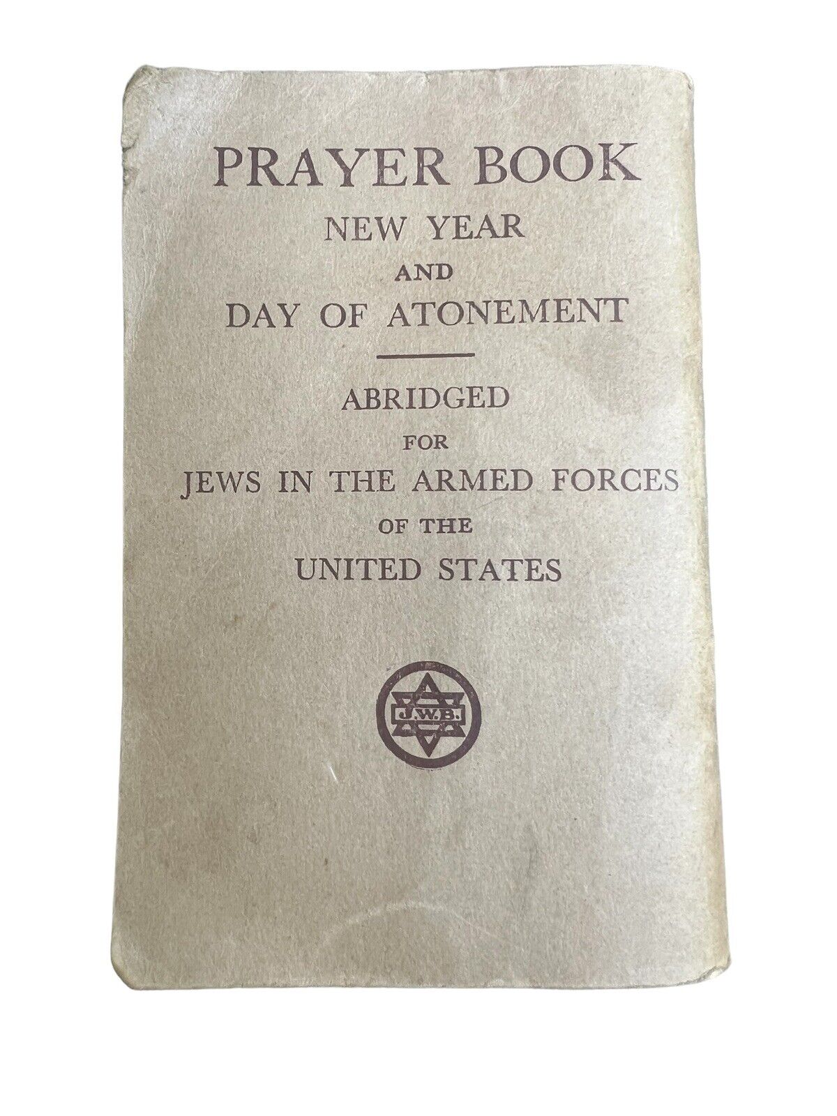 Jewish Judaica WW2 1940s Prayer Book US Army Military Soldier Sabbath Shabbat