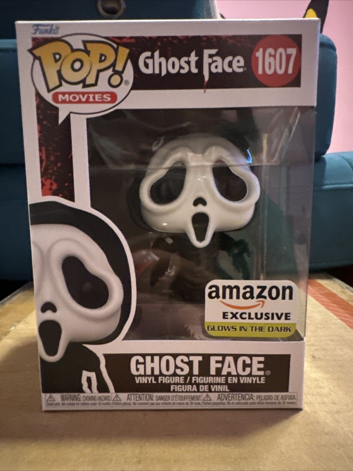 Funko Pop Scream - Ghost Face (Glow In The Dark) -Amazon Ex.  #1607 + Protector
