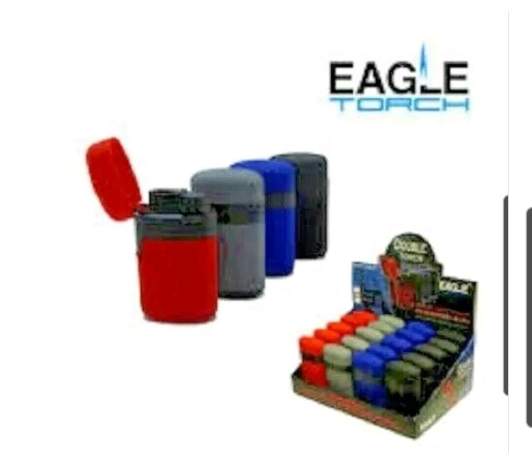 Eagle Double Torch Lighter PT#130DT Butane Refillable W/Safe Stop - Random Color