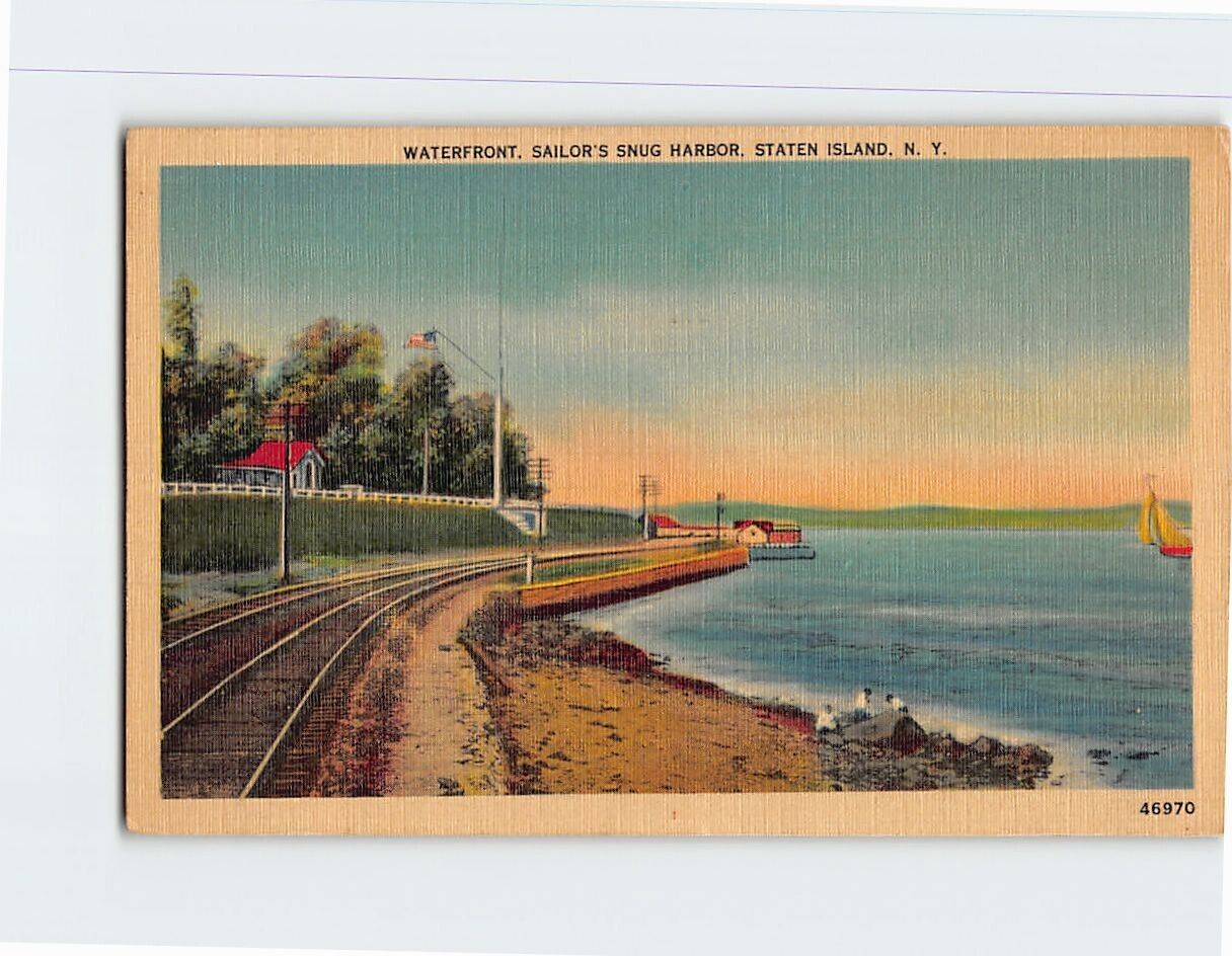 Postcard Waterfront Sailor\'s Snug harbor Staten Island New York USA