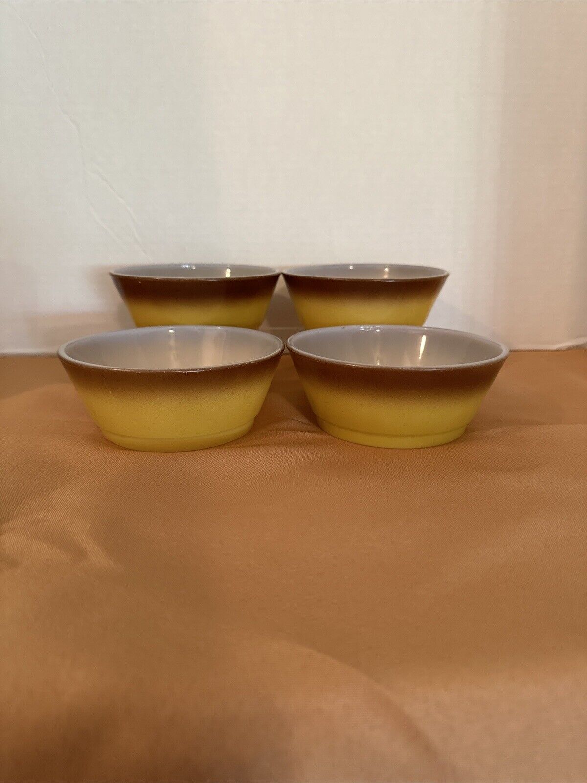Fire King Gold/Brown Cereal Bowls Vintage -Set Of 4-Ovenproof