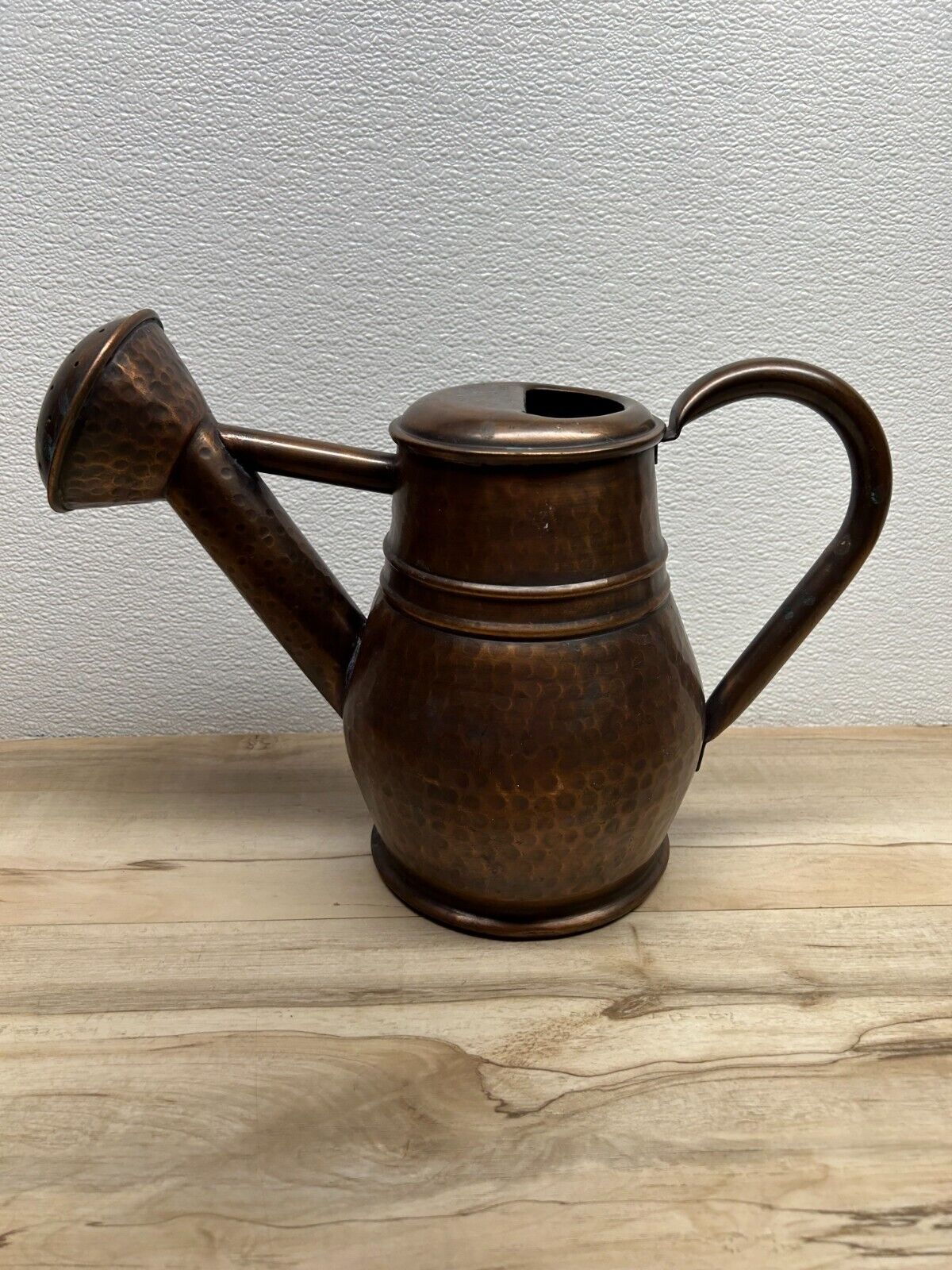 Vintage Solid Copper Heavy Guage Hand Hammered Watering Can