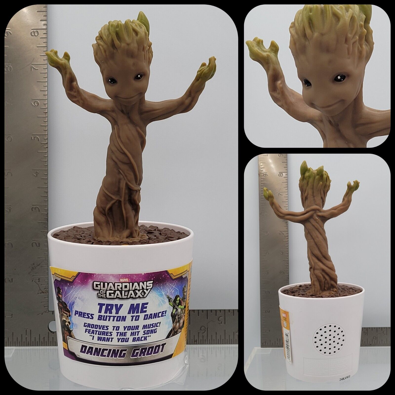 Guardians of The Galaxy Electronic Dancing Baby Groot In Plant Pot (2014) NEW