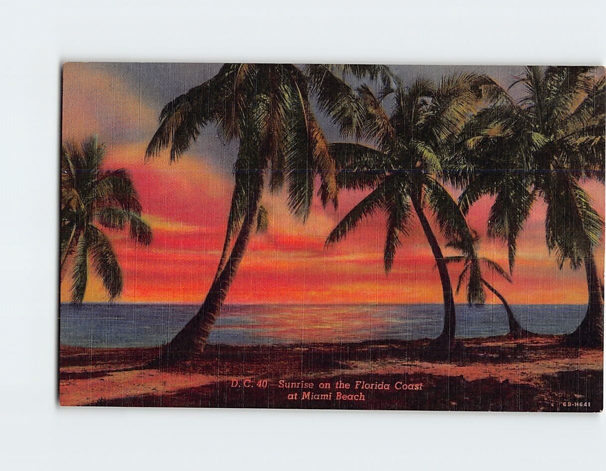 Postcard Sunrise on the Florida Coast at Miami Beach Florida USA