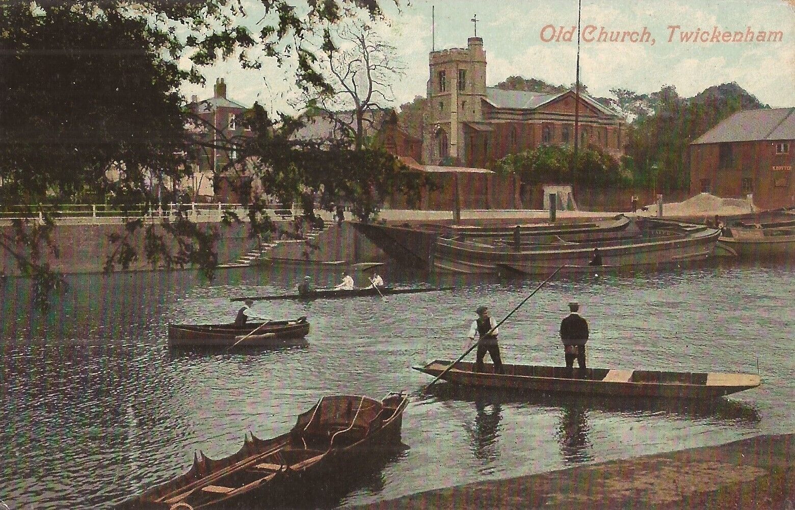 Twickenham, ENGLAND - All Hallows Church - River Thames - Boating