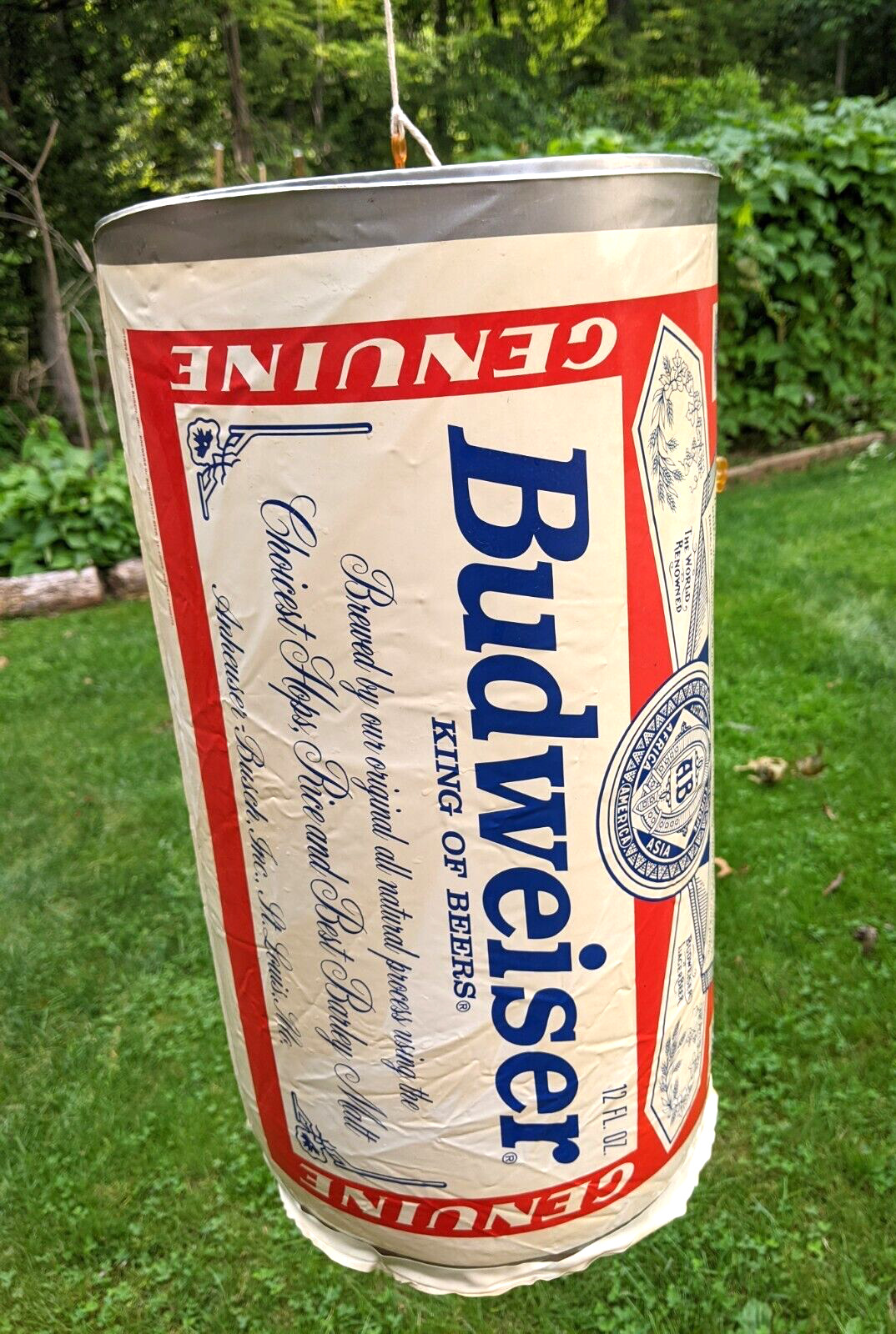 VTG 1999 BUDWEISER INFLATABLE NOVELTY BLOW-UP CAN SIGN CLASSIC  LAGER LOGO