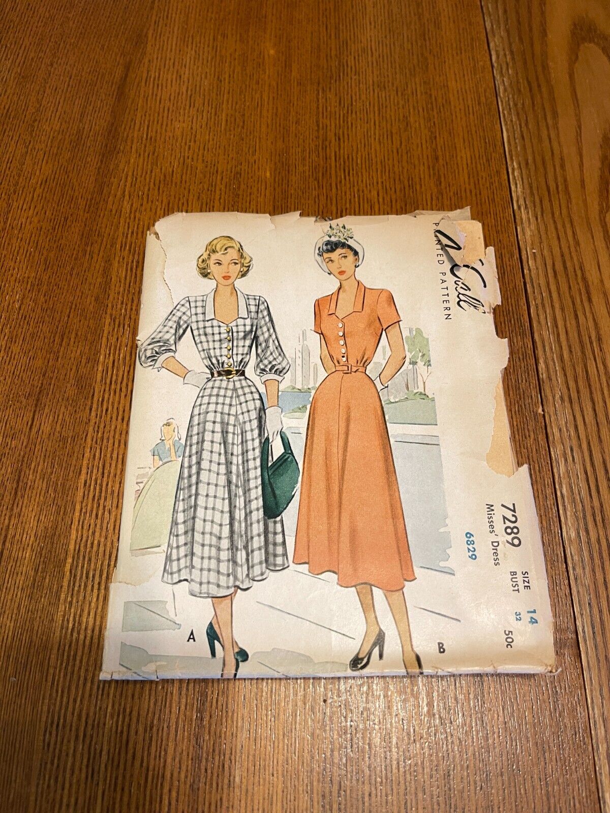 VTG 1948 McCall Couture Detailed Dress Pattern