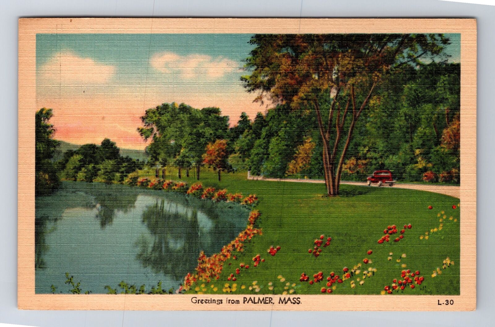 Palmer MA- Massachusetts, Lake Scenic Greetings, Antique, Vintage Postcard