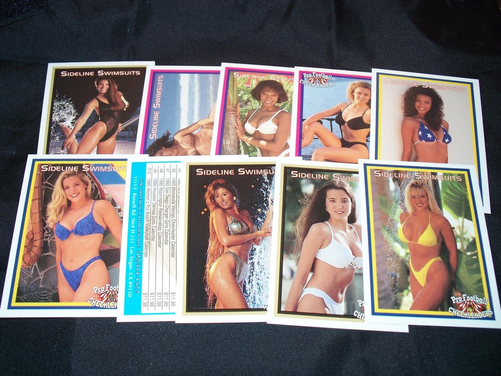 SIDELINE SWIMSUITS Pro Football Cheerleaders Complete Trading Card Set