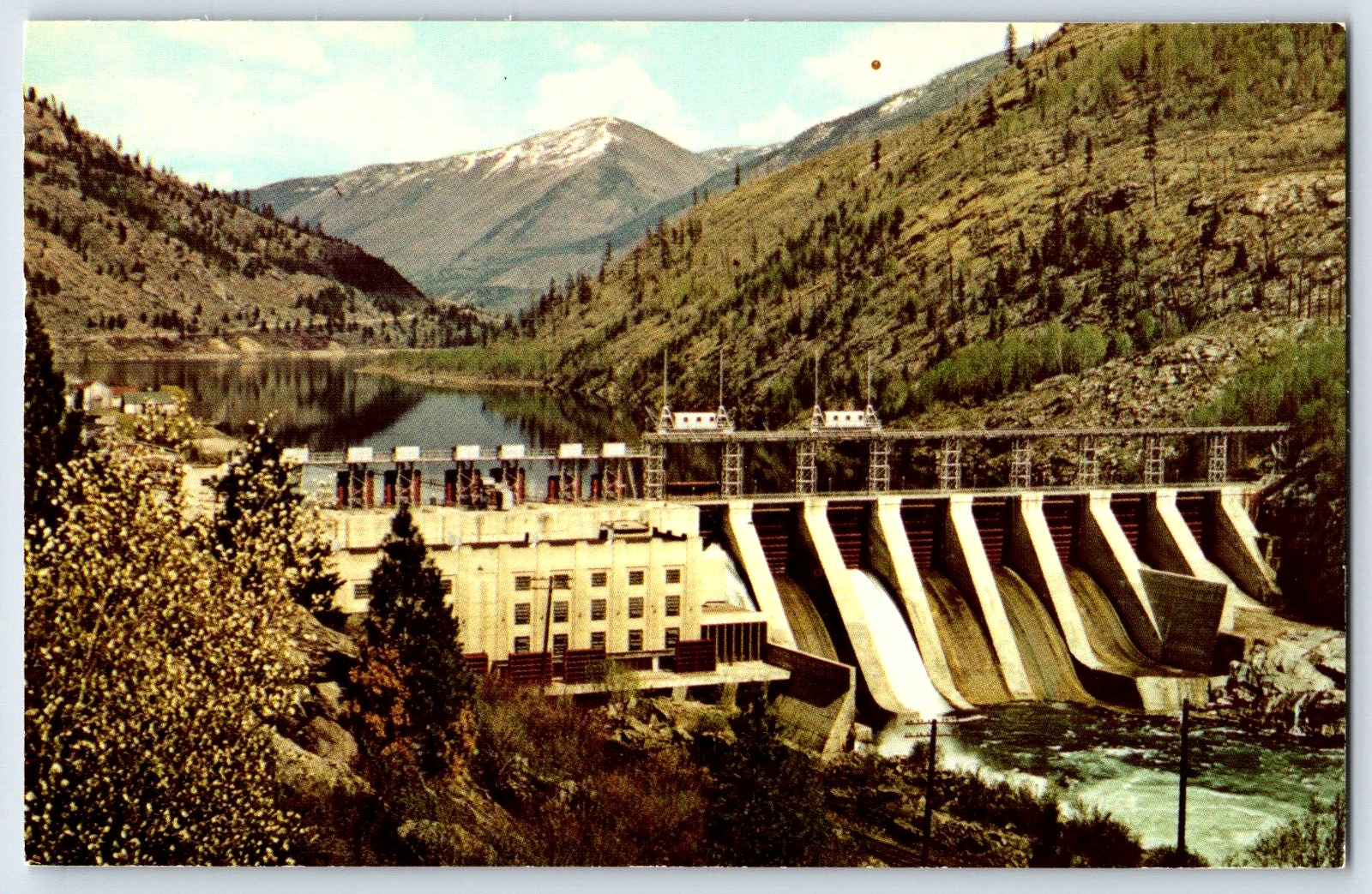Brilliant Dam Postcard Castlegar Vintage British Columbia Kootenay River Nelson