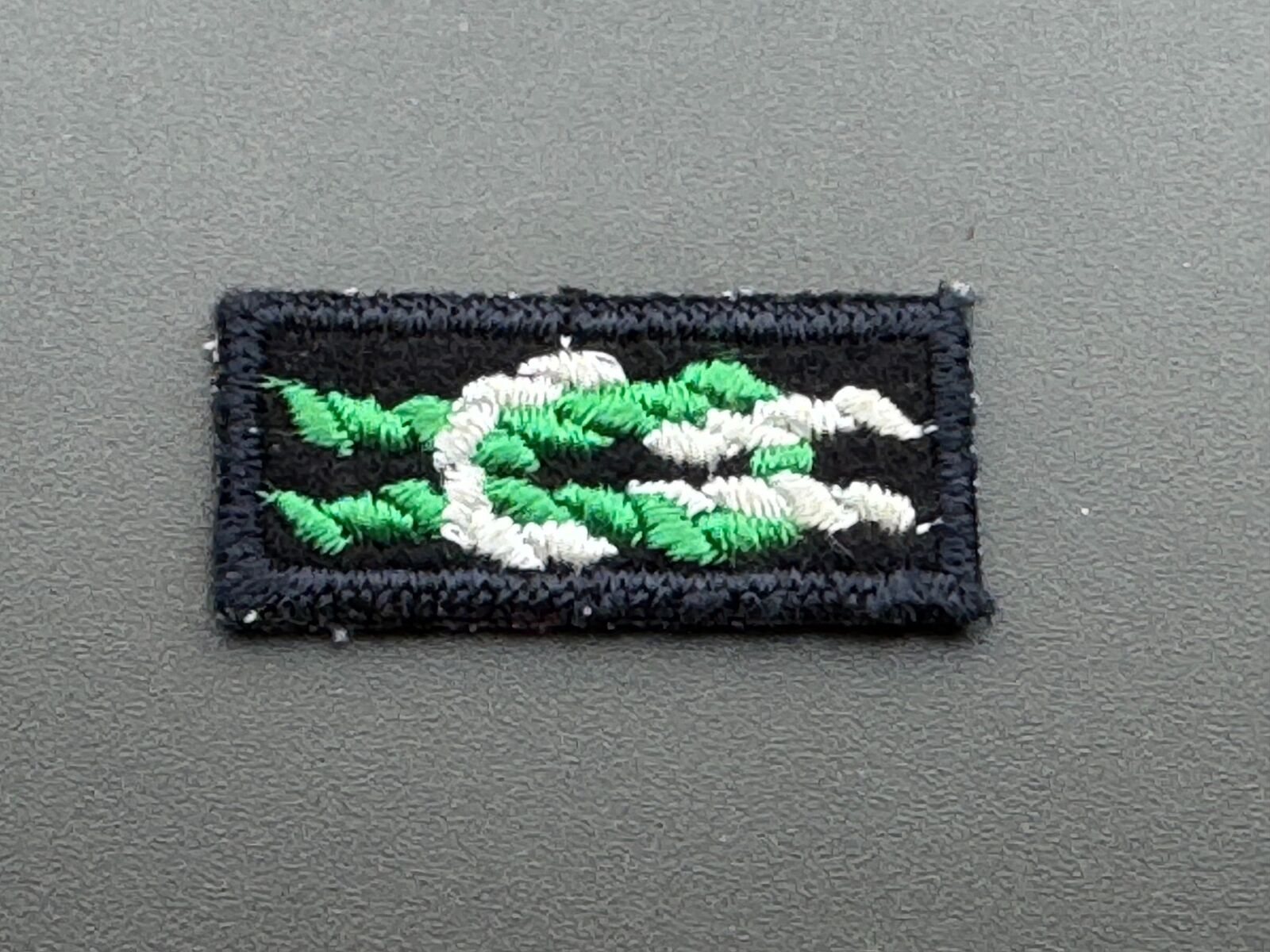 BSA, Sea/Cub Scout Scouter’s Key Award Square Knot Patch, Black Wool (1966-1979)