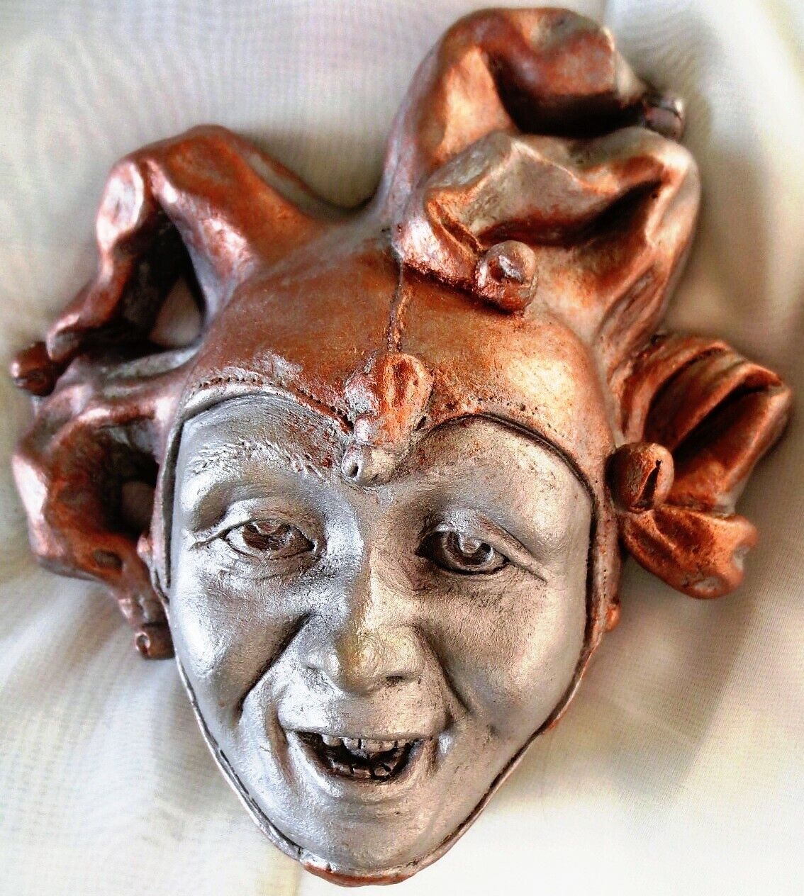 Happy Handmade Jester Wall Sculpture, A Fool With One Job: to Make You Smile