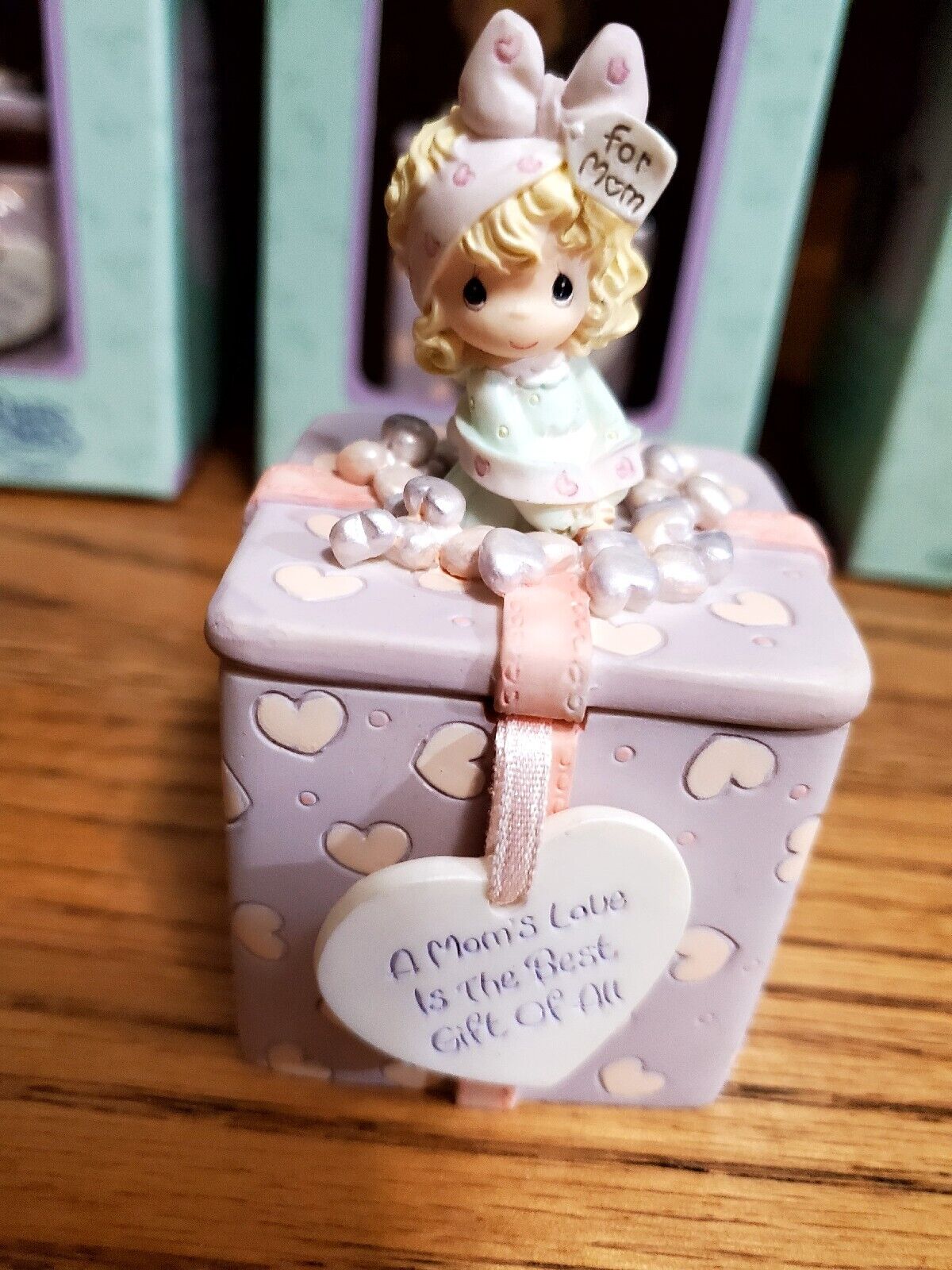 American Greeting  2003 Precious Moments Trinket Box  A Mother's Love is The NIB