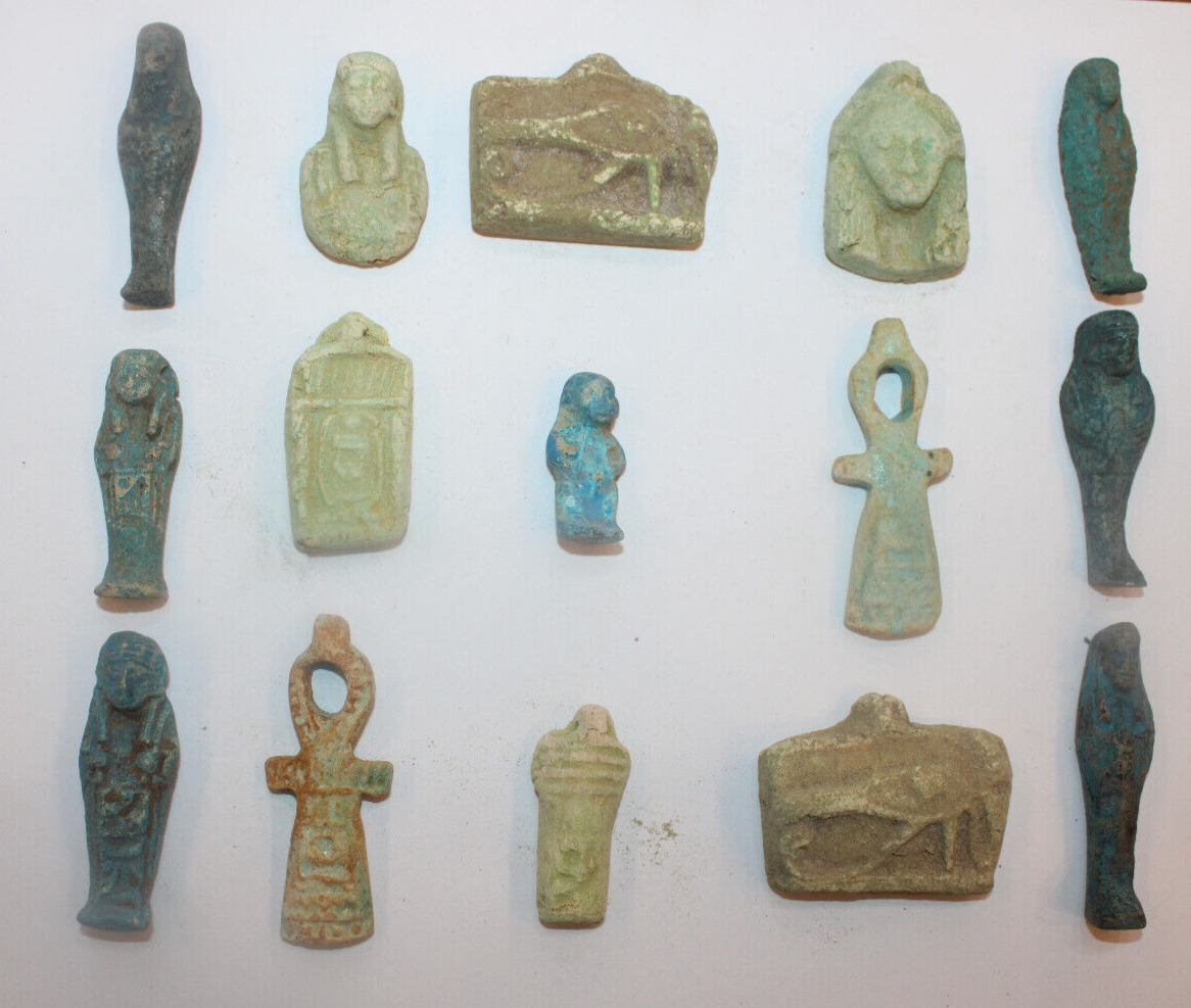 15 RARE ANCIENT EGYPTIAN PHARAONIC ANTIQUE Amulets Statues (EGYCOM)