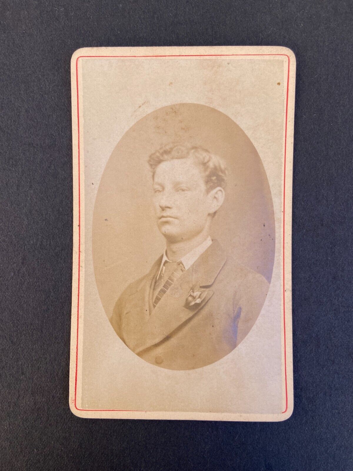Old Vintage Antique CDV Photo Young Man in Suit Camden Town N.W. London England