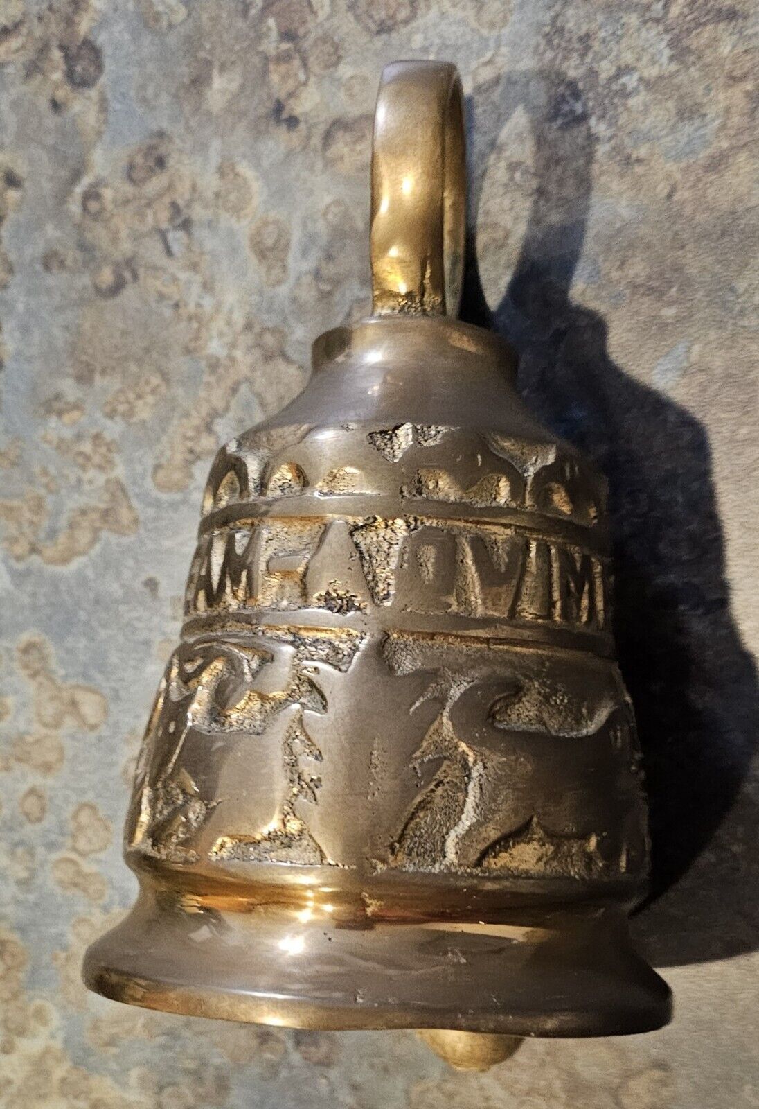 Vintage Solid Brass Vocem-Meam-A Ovime-Tangit Monastery Church Bell