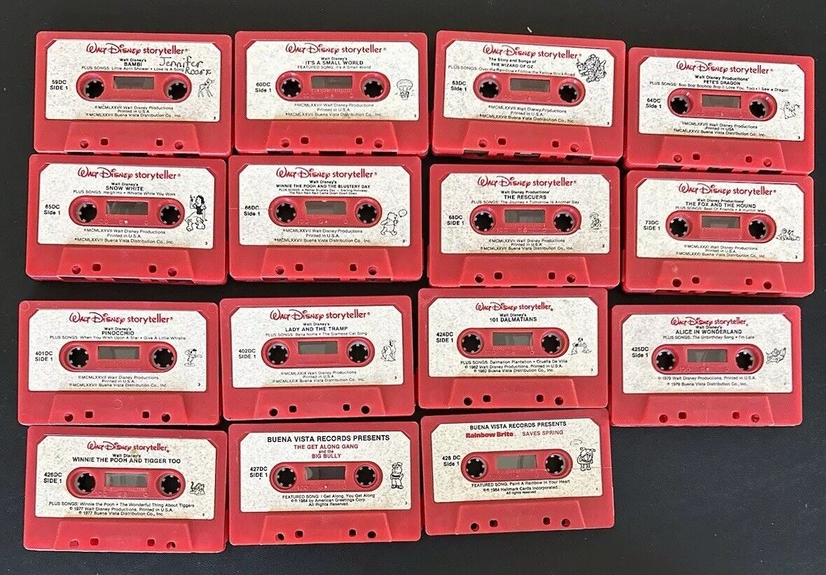 Walt Disney Storyteller Cassette Tapes Vintage Lot Of 15