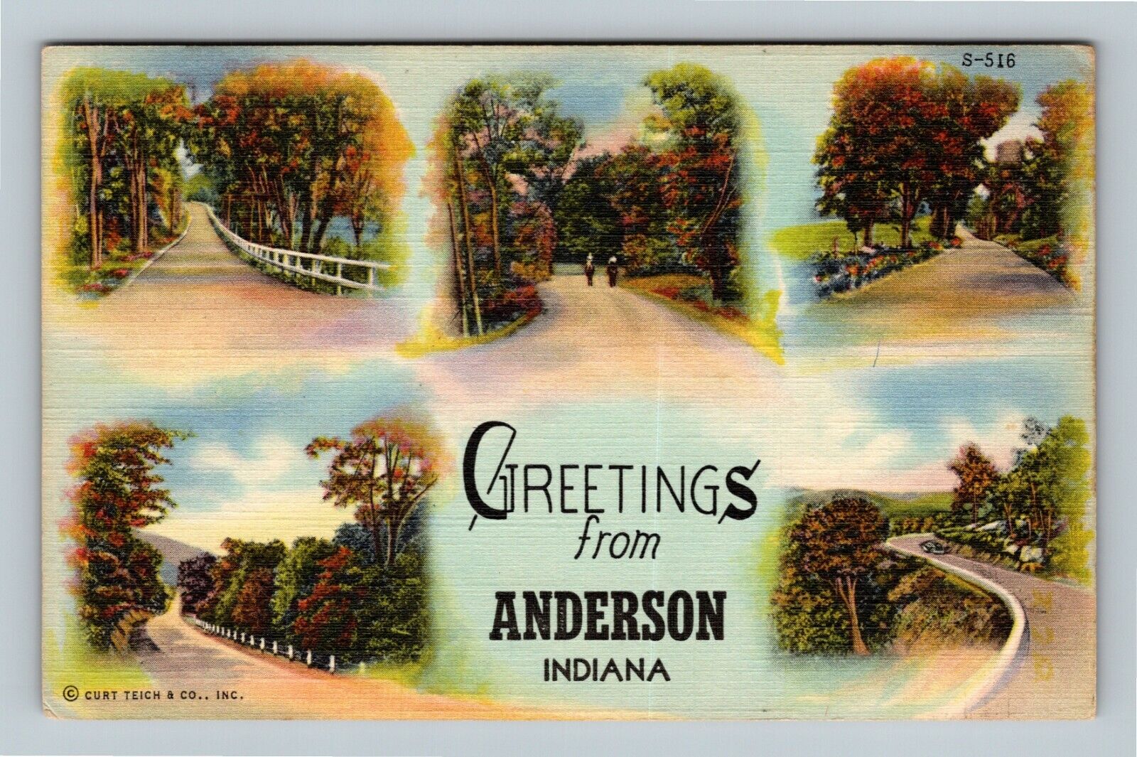 Anderson IN, Scenic Greetings, Indiana Vintage Postcard