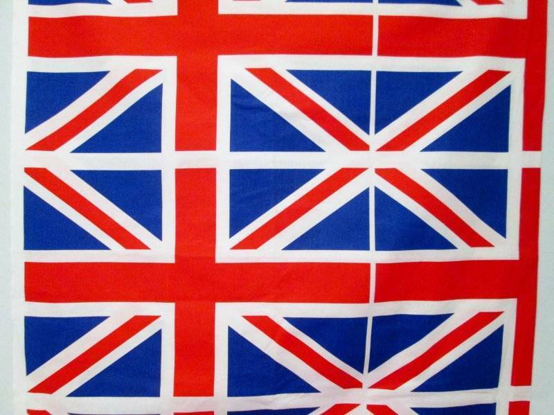 Vintage Cotton UK United Kingdom FLAG Red White Blue Fabric 56\