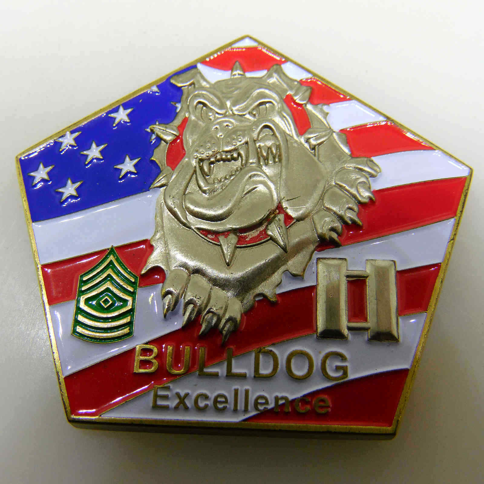 UNITED STATES ARMY HEADQUARTERS COMPANY BULLDOG EXCELLENCE CHALLENGE COIN