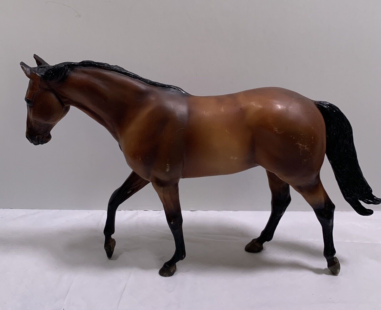 RARE VINTAGE BREYER REEVES HORSE FIGURE BROWN BLACK WALKING scuffed played with