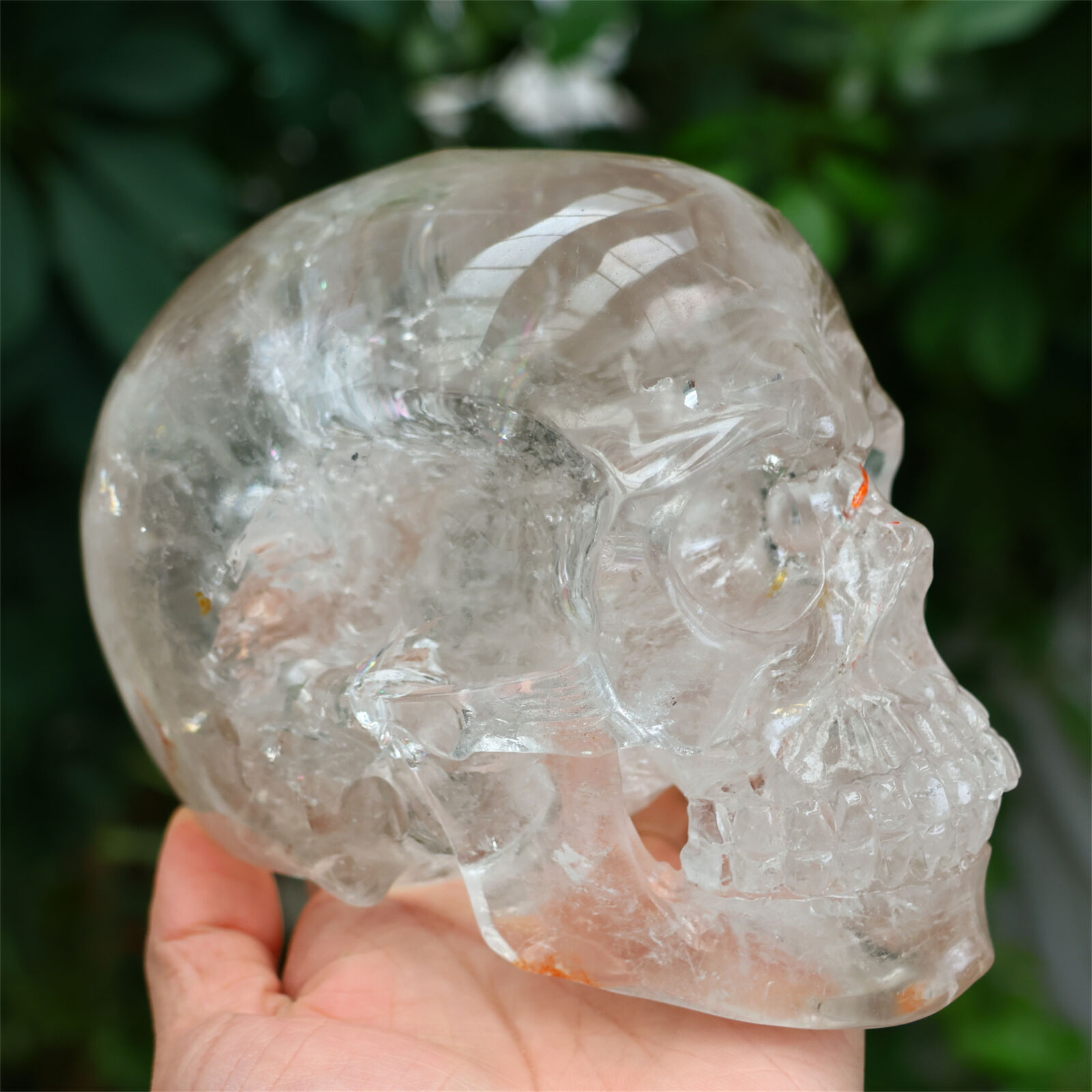 5.25LB Natural Clear quartz Carved Skull Reiki Crystal Skull Decor Mineral Gift