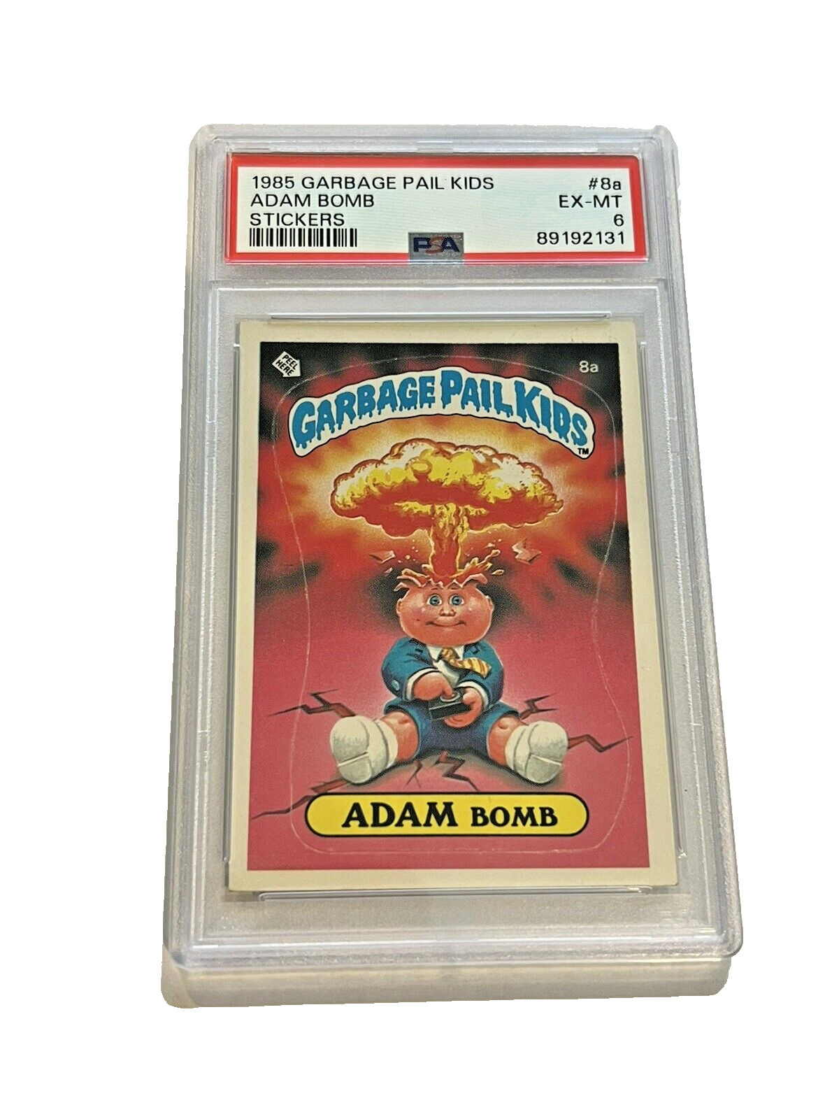 1985 Garbage Pail Kids Series 1 Adam Bomb #8a PSA 6 EX-MT Cheaters Back 🔥🔥