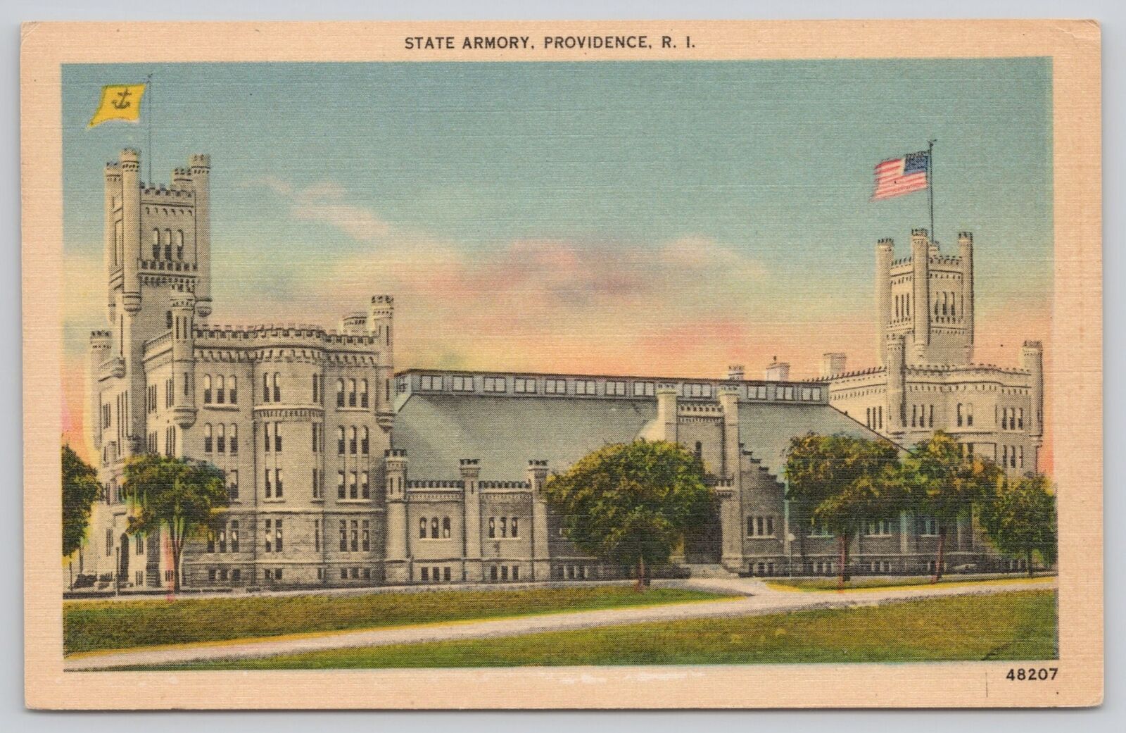 Postcard State Armory Providence Rhode Island Berger Bros.