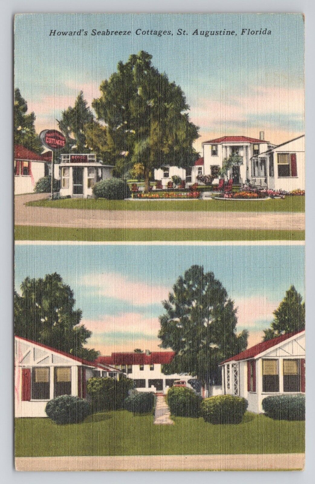 Postcard Howard's Seabreeze Cottages St Augustine Florida 1949