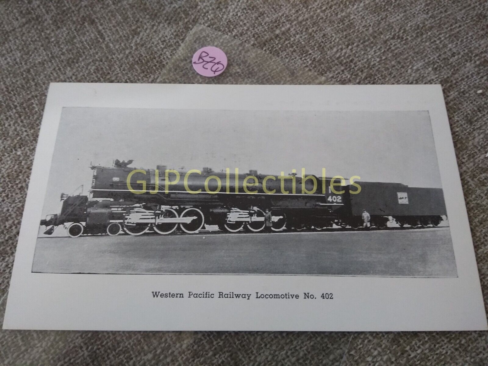 P3BZQ Train or Station Postcard Railroad RR WESTERN PACIFIC LOCOMOTIVE NO.402