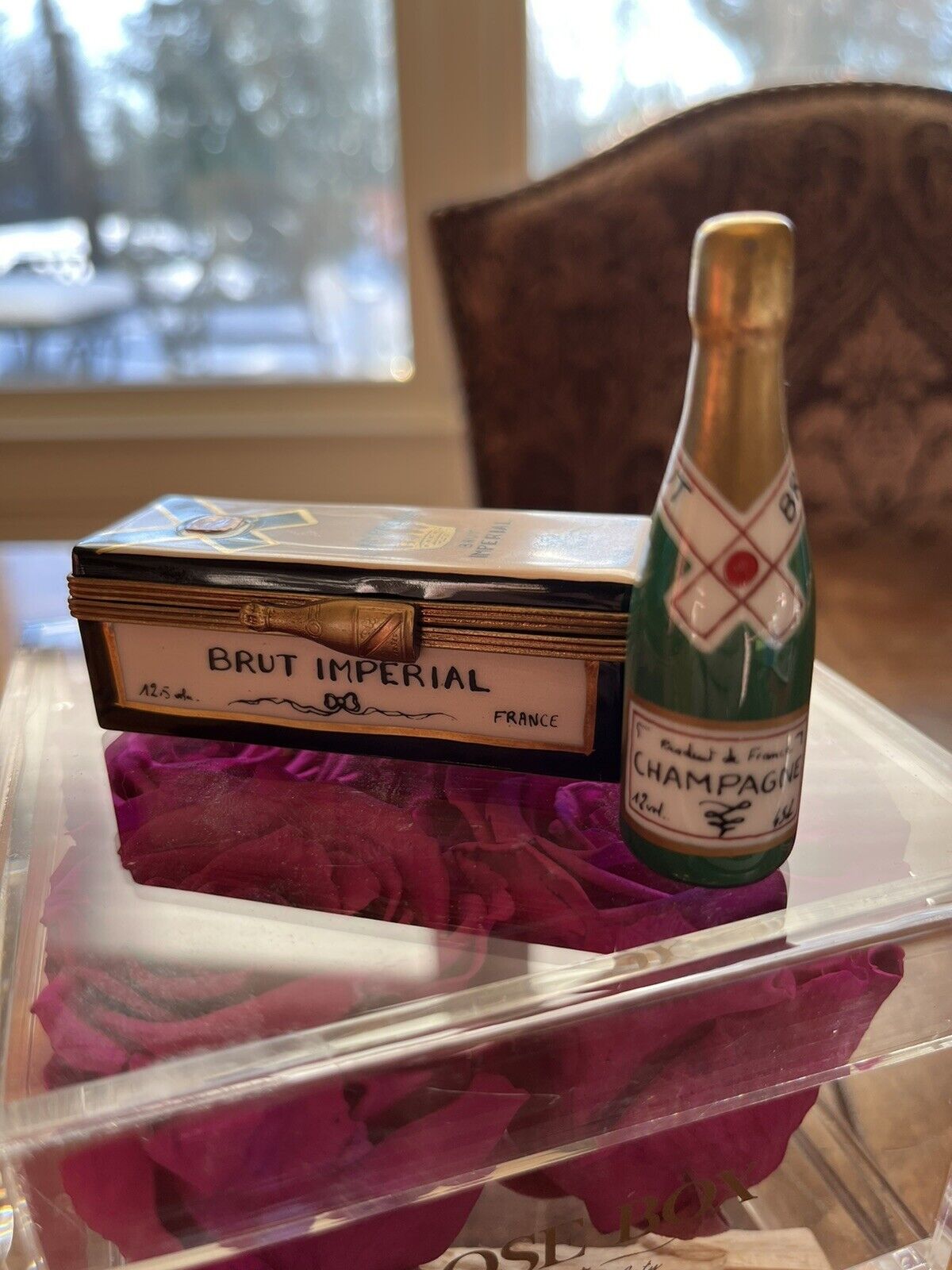 Limoges Brut Imperial Champagne Bottle and Box Set