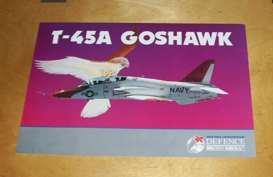BAe DEFENCE MILITARY AIRCRAFT T-45A GOSHAWK US NAVY TRAINER DESCRIPTION CARD  