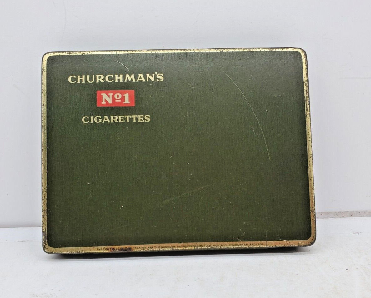 Vintage CHURCHMAN\'S No.1 Flat 50 Cigarette Tobacco Tin - UK