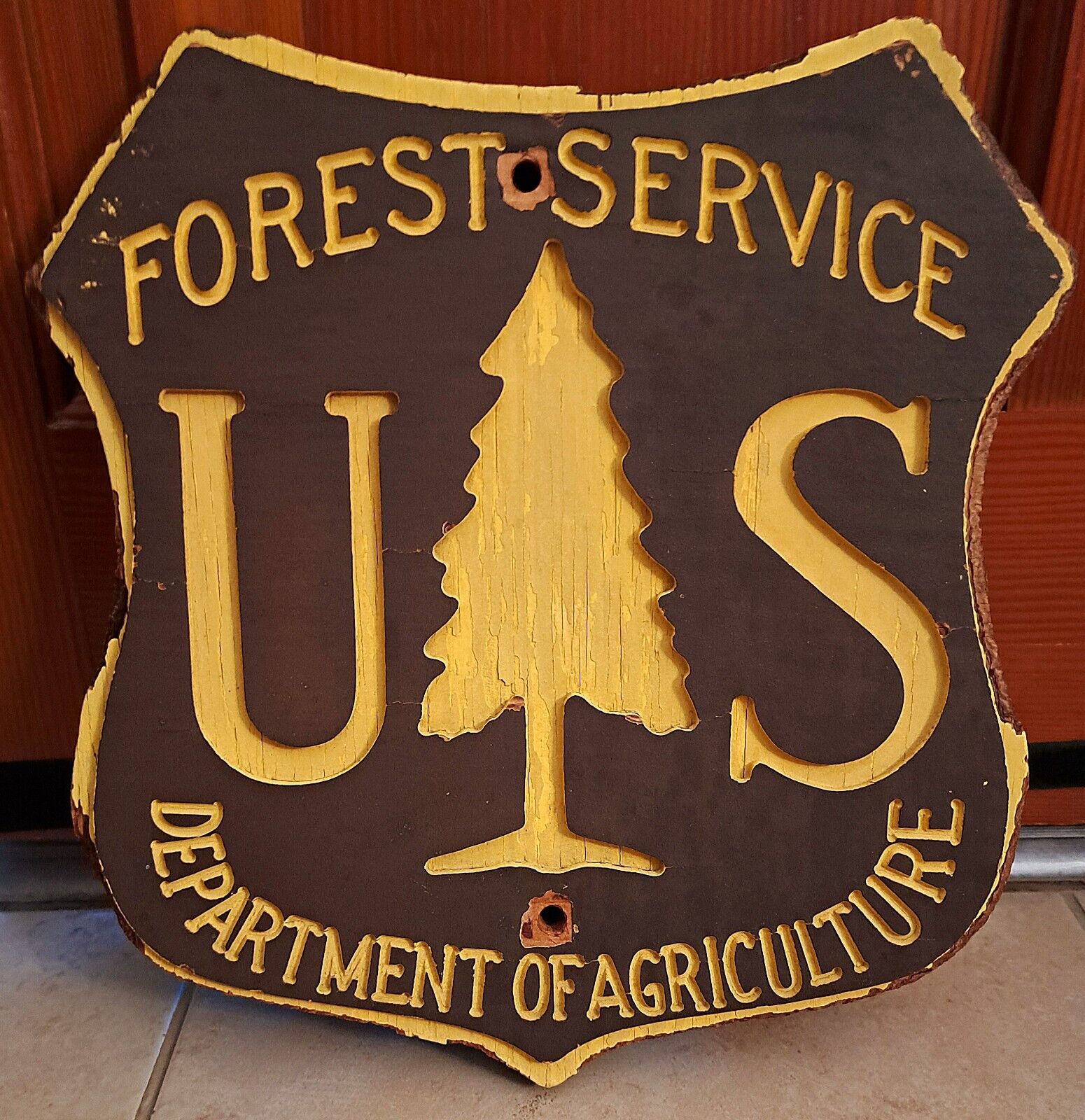 Vintage U.S. Forest Service Department Of Agricultural Pine Tree Sign Sign