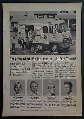 1961 Mister Softee Ice Cream & Ford Truck Vintage Ad