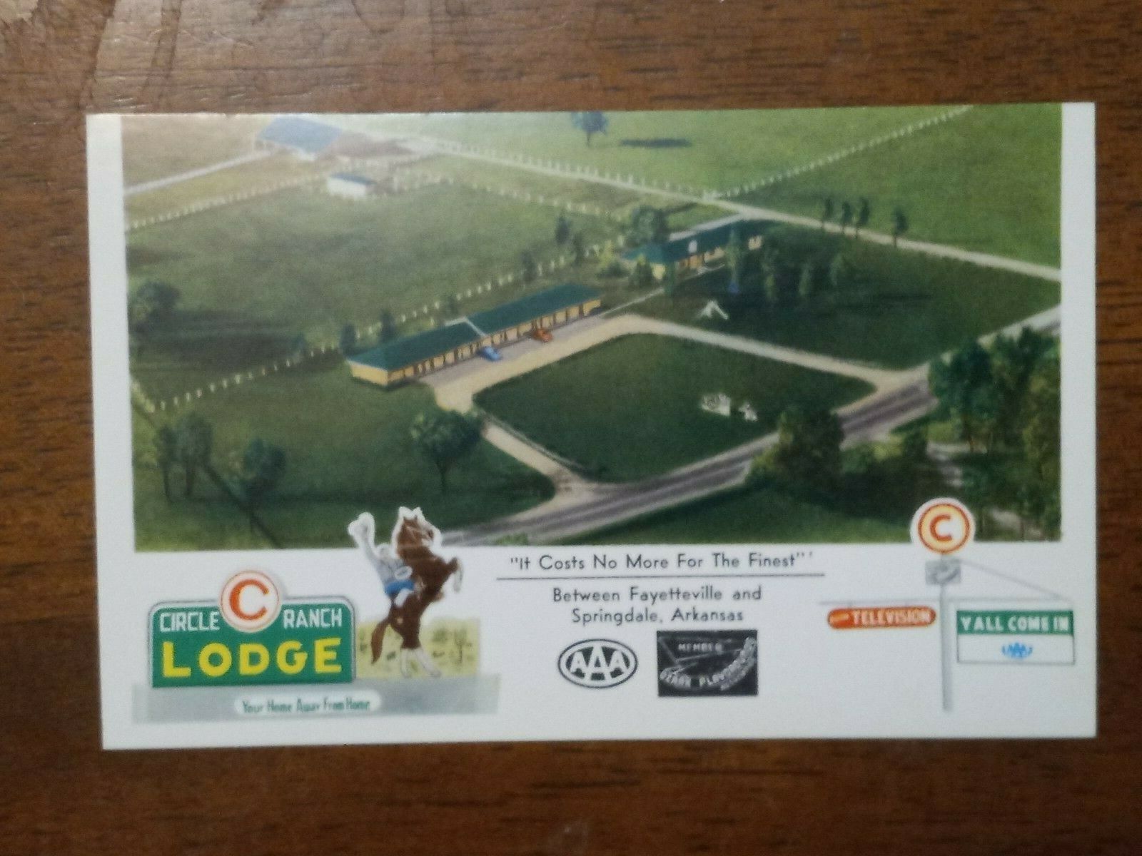Vintage Postcard Circle C Ranch Lodge Motel Springdale AR Arkansas US-71/62 PC