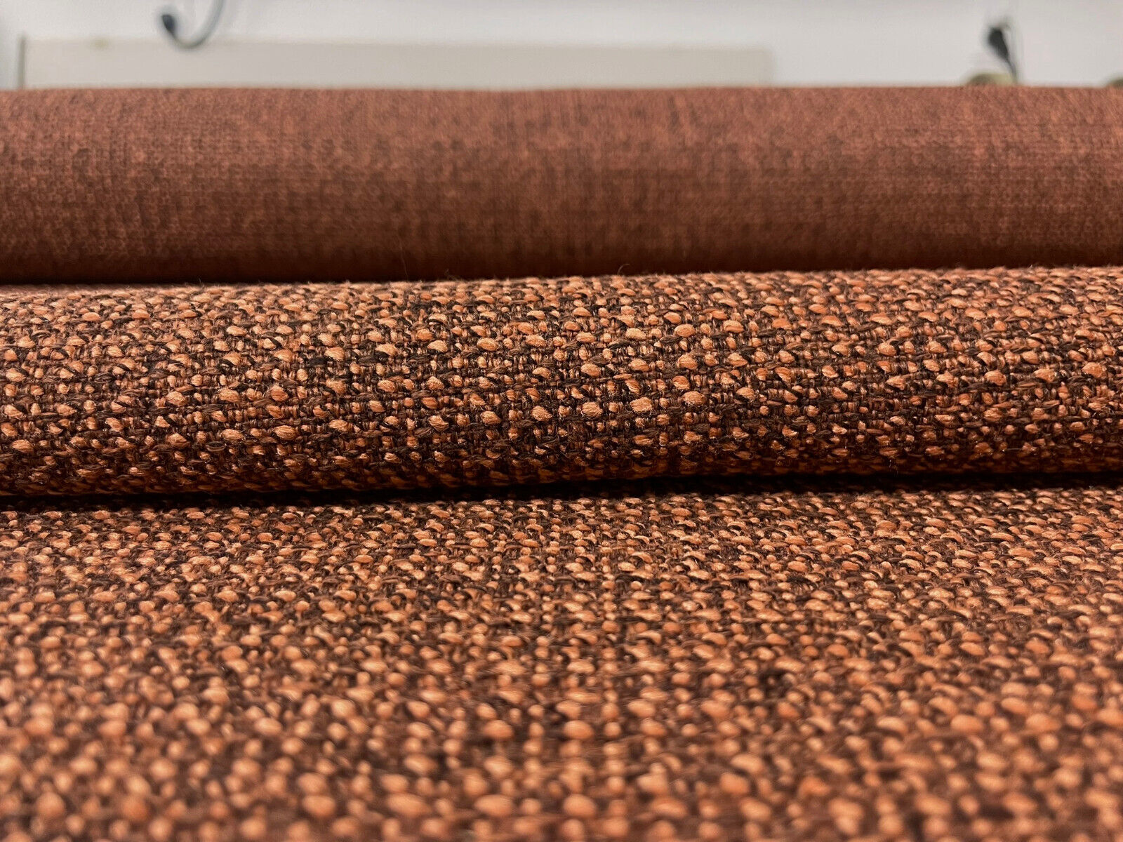 10 yds Maharam Mantle Redwood Copper Brown Polyester Upholstery Fabric MSRP 450