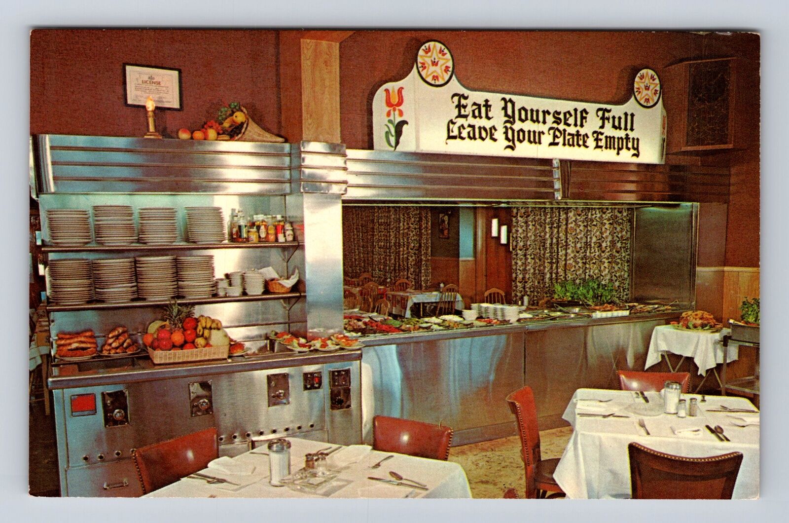 Lancaster PA- Pennsylvania, Miller's Smorgasbord, Antique, Vintage Postcard