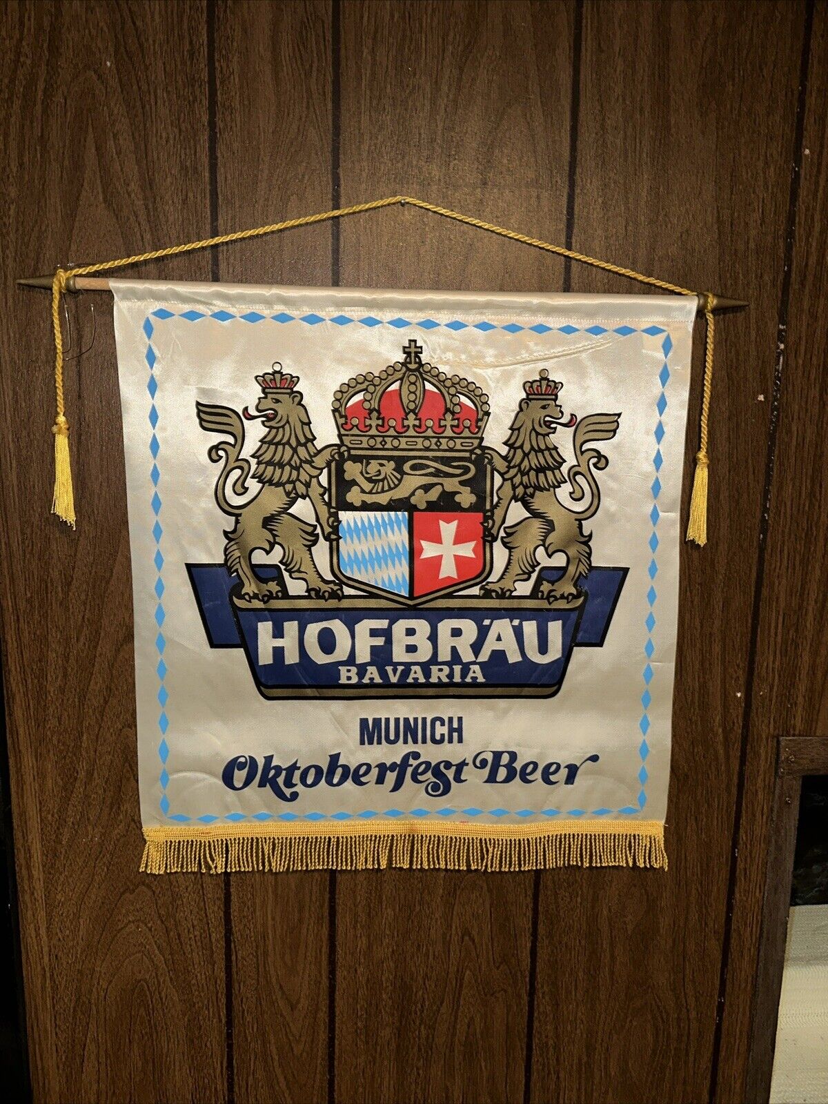 Rare Hofbrau Bavaria Munich Silk Sign 