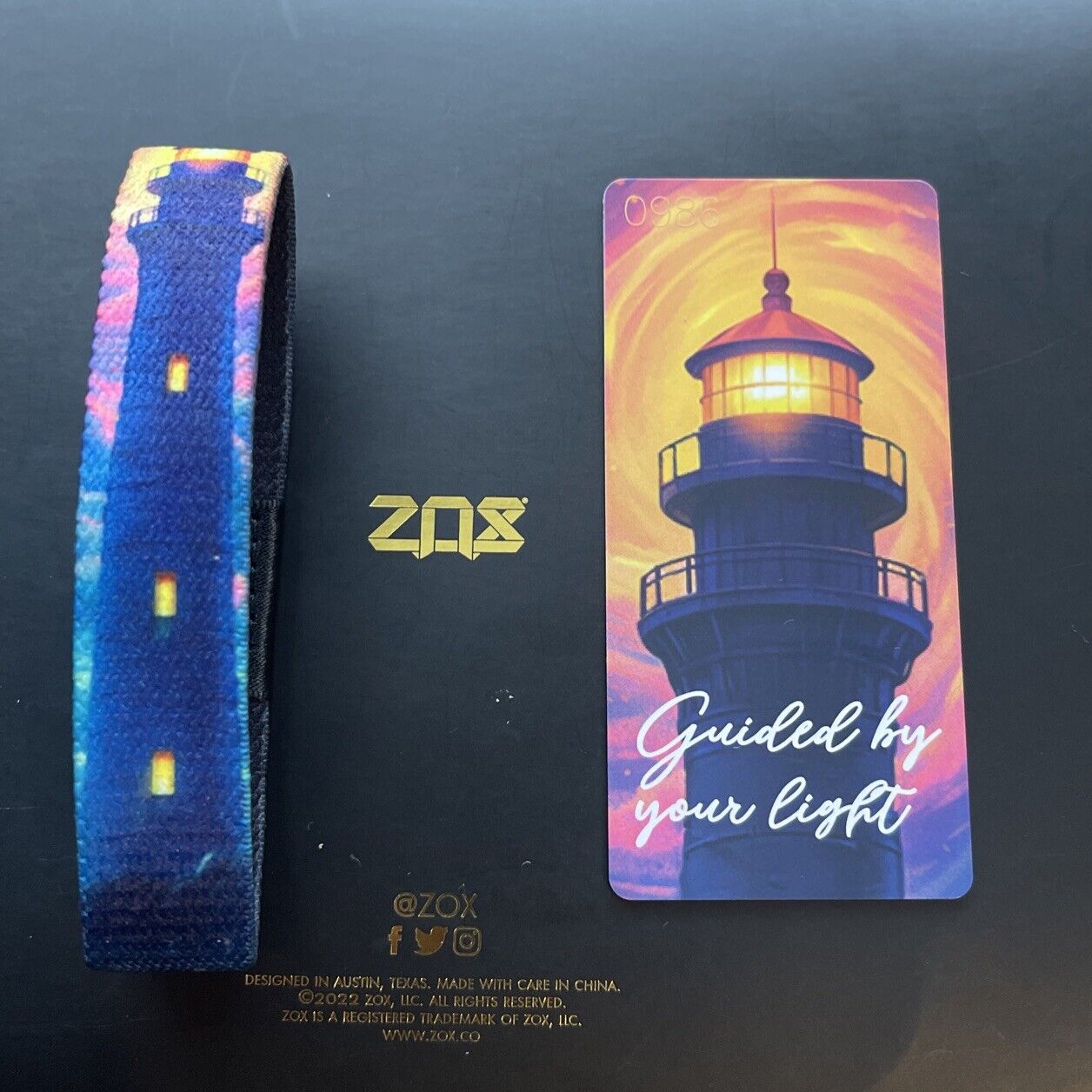 zox wristband Medium GUIDED BY YOUR LIGHT *Lighthouse*