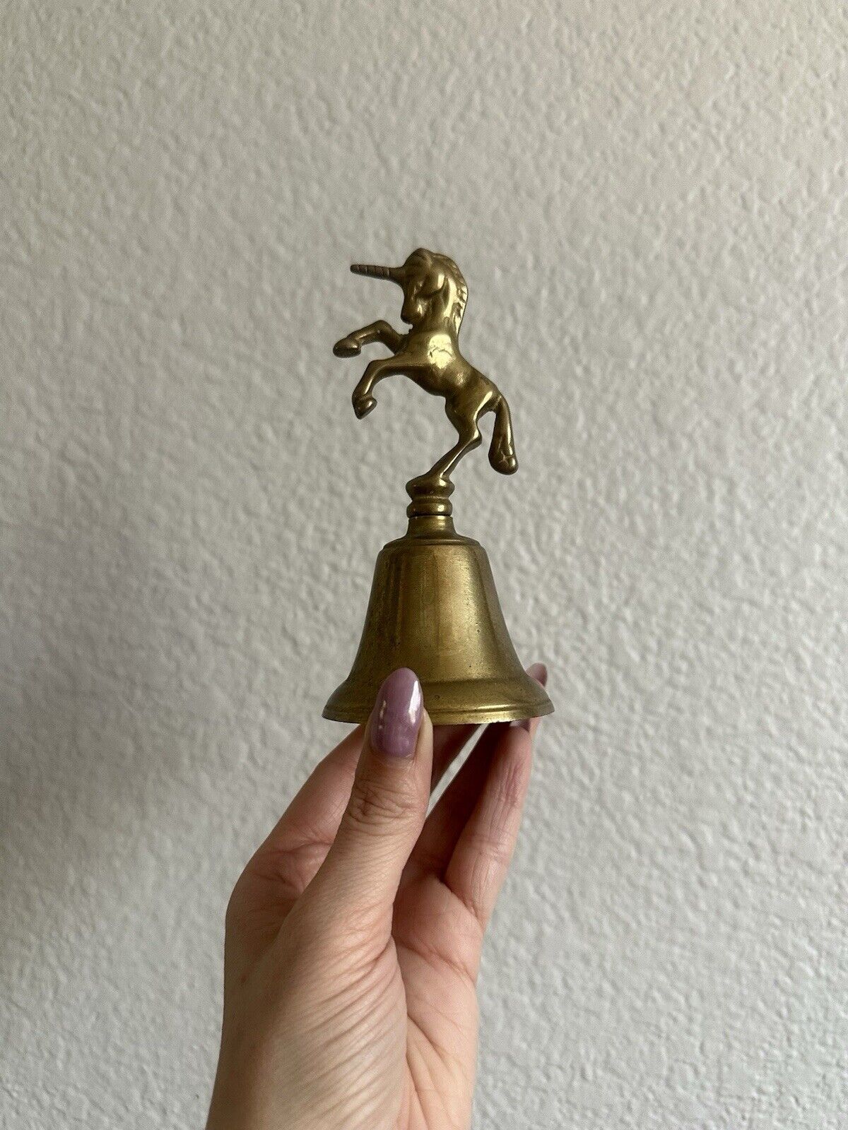 Vintage Solid Brass Unicorn Bell 3” x 5.5”