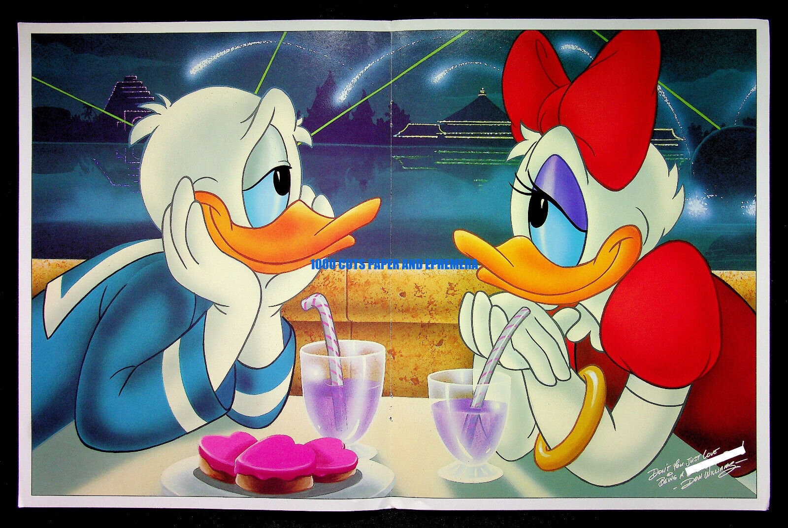 Donald & Daisy Duck Date Night Don Williams Disney Print Magazine Page