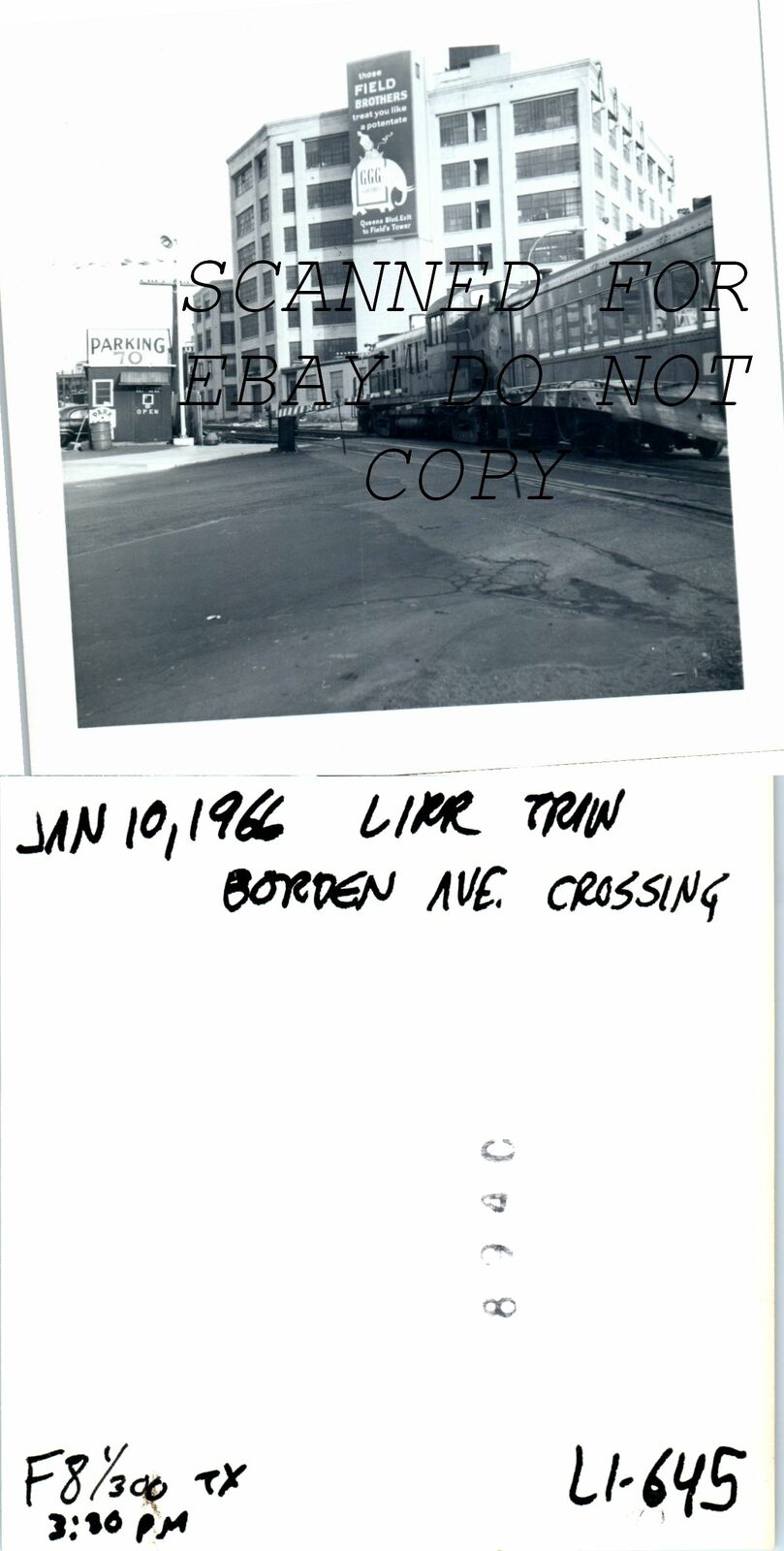 Jan 1966 LIRR Train Borden Ave Crossing New York VINTAGE RAILROAD PHOTO
