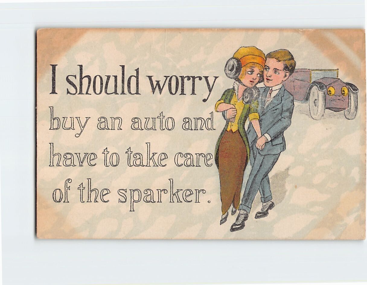 Postcard I Should Worry Buy An Auto & Have To Take Care Of The Sparker Art Print