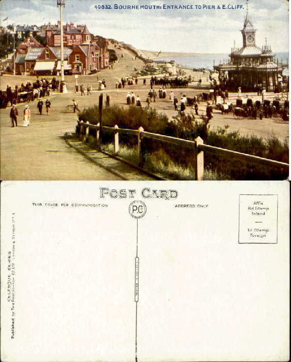 Bournemouth Dorset England Entrance to Pier & E. Cliff anime