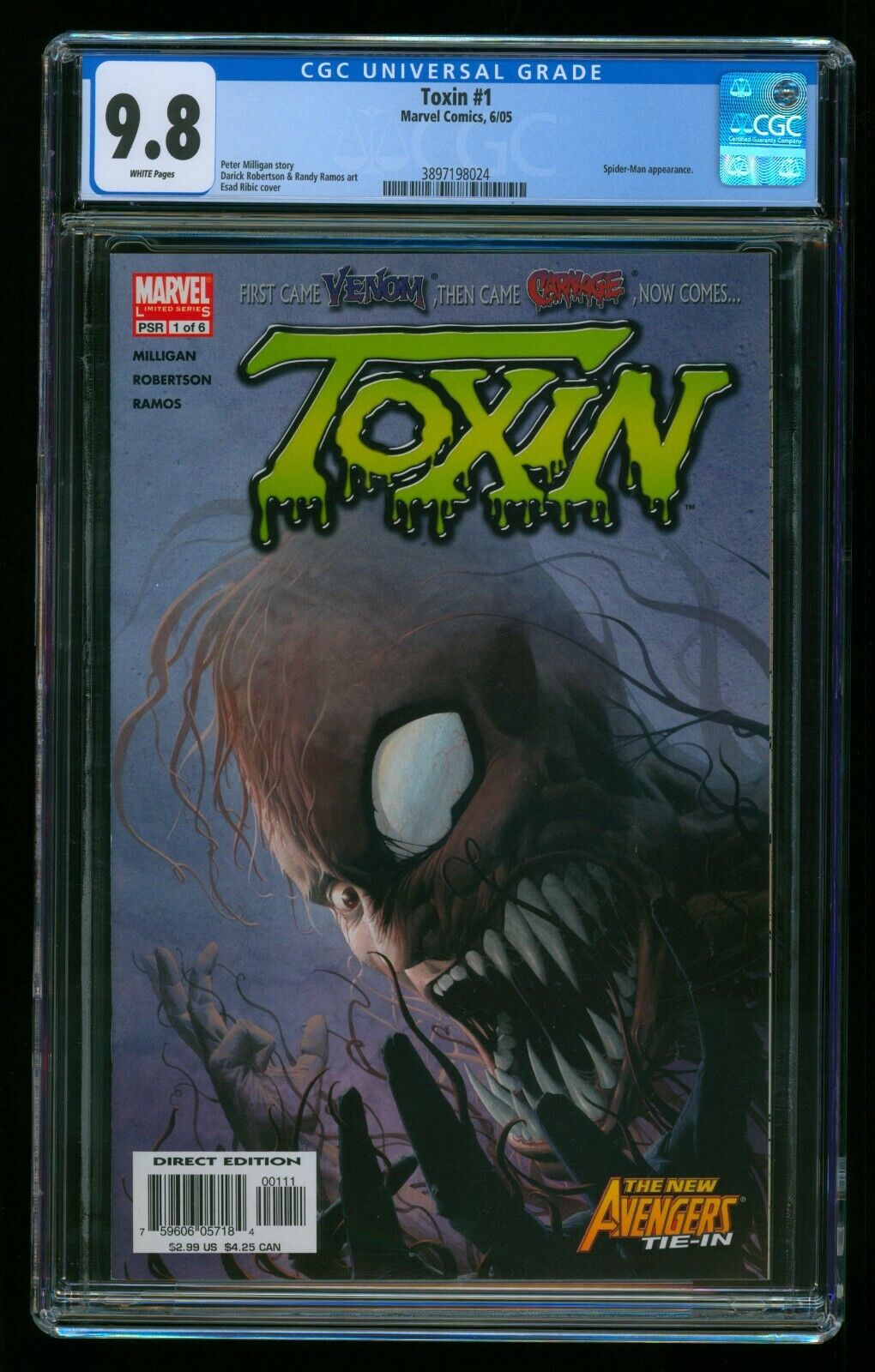 TOXIN (2005) #1 CGC 9.8 1st SOLO WHITE PAGES